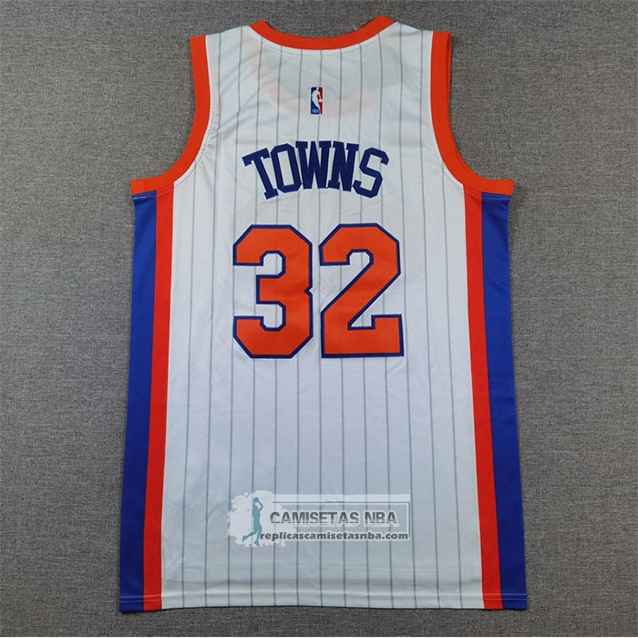 Camiseta New York Knicks Karl-Anthony Towns NO 32 Ciudad 2024-25 Blanco